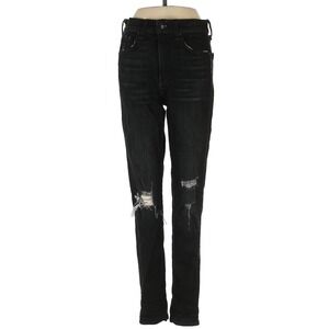 Rag & Bone Distressed Black Wash Denim Jeans Ripped Knee Slim Fit Size 25‎